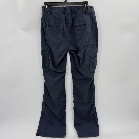 DULUTH Dry on the Fly Bootcut Pants Size 6 Blue Ink Roll Tab Hem Stretch Pockets - Picture 7 of 11